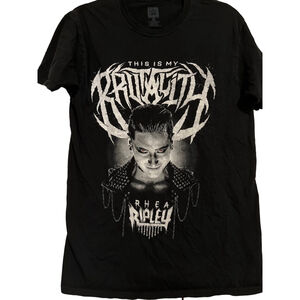 EUC Men's WWE Rhea Ripley This Is My Brutality Black T-Shirt M